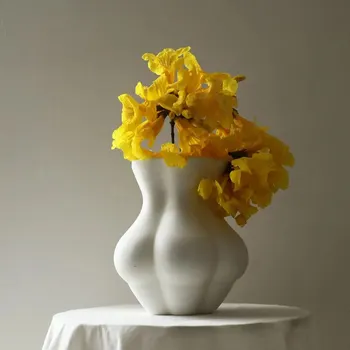 šiaurietiško stiliaus keramikos žmogaus kūnas vazos statula vazos papuošalai biuro darbastalio gėlių kompozicija vaza namų dekoravimo aksesuarai