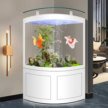 Šiek tiek prabangus žuvų gaublys Biuro svetainė ir viešbutis Didelis ekologinis apatinis filtras Intelekto akvariumas prie sienos