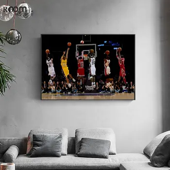 Šiuolaikinis krepšinis Garsi žvaigždė Klasikinis šaudymo stilius Sienų meno plakatai ir spaudiniai Drobė Paveikslėlis svetainės namų dekoravimui