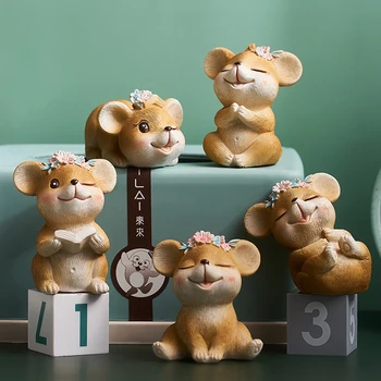 Šiuolaikinė kūryba Animacinis filmas pelės dekoravimas mielas netikras gyvūnų svetainė Išdėstymas namų aksesuarai mažas baubas stalo dekoravimas