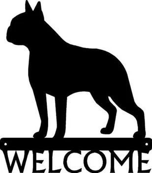 Šunų pasveikinimo ženklas Namų sienų apdaila Bostono terjeras - dydis 12