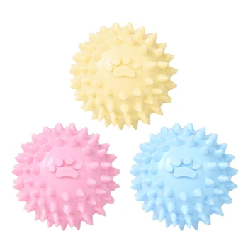 Šunų žaislinis rutulys Ryškios spalvos kramtomasis žaislas 2.4in Ilgai išliekantys smailūs kamuoliukai sunkiems kramtytojams Šuniuko dantų dygimas Interaktyvus dropship