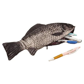 Žuvies formos pieštuko dėklas Naujovė Žuvies rašiklio krepšys Juokingas pieštuko dėklas Kūrybinis žuvies rašiklio krepšys