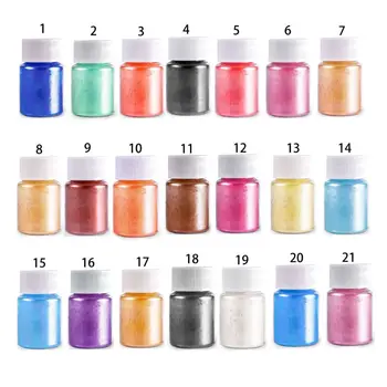 Žėručio pudra-21 spalvos Pigmento tiekimo perlai makiažui / lūpų blizgesio dažymui / muilo gamybai / epoksidinių dažų / dažiklių 